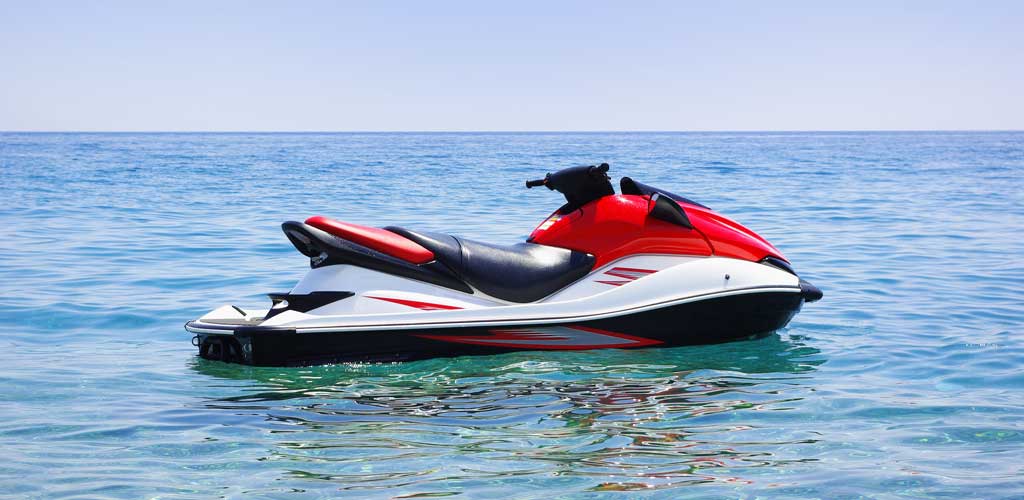 A jet ski floating in ocean
