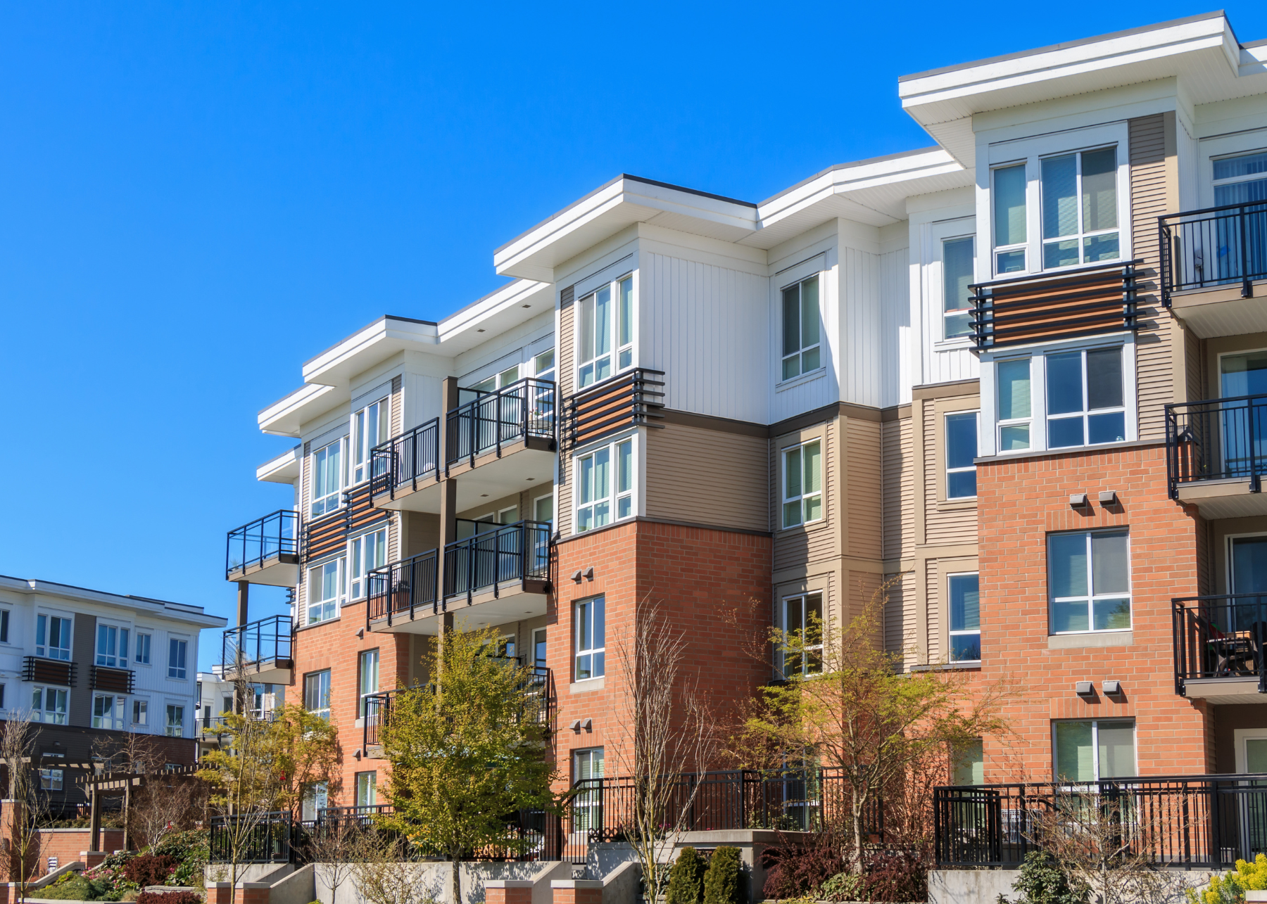 Group of condos on street