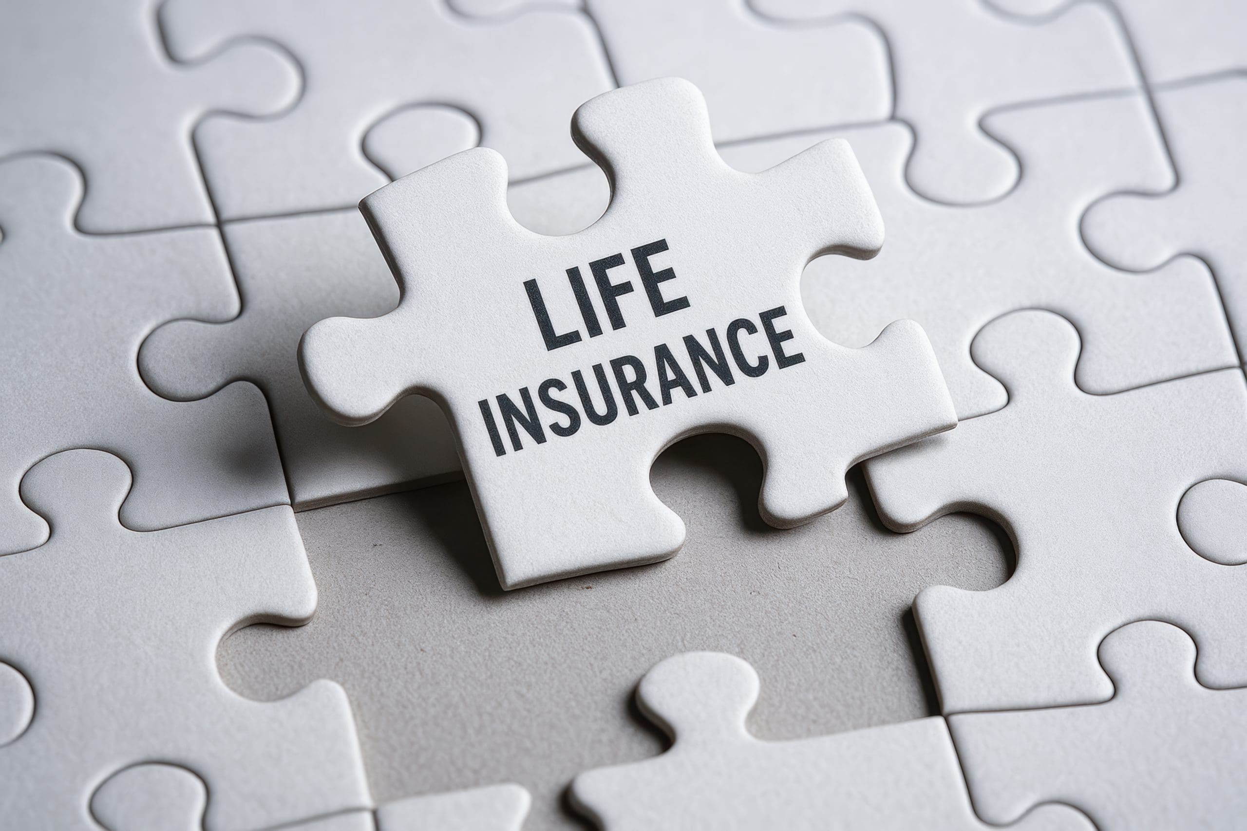 Puzzle with a piece with words: Life Insurance